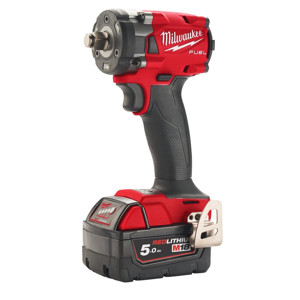 Boulonneuse à chocs compacte FUEL ,carré 1/2'', Fixation o'ring, 18V, 2 batteries M18 B5 avec un chargeur M12-18FC, 4 vitesses, 339 nm MILWAUKEE - M18 FIW2F12-502X