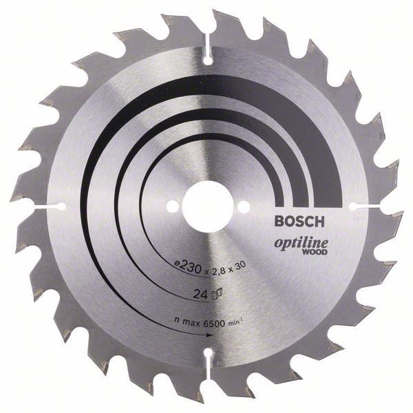 Bosch Optiline Wood Cutting Saw Blade 230mm 24T 30mm