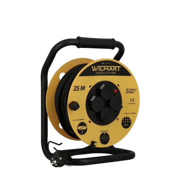 ENROULEUR 25M-3G2.5M²- NORME HO7RNF - IP44 - WILMART