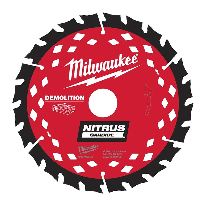 LAME SCIE CIRCULAIRE NITRUS 190X30X1,6/24 ALT - MILWAUKEE - 4932499376