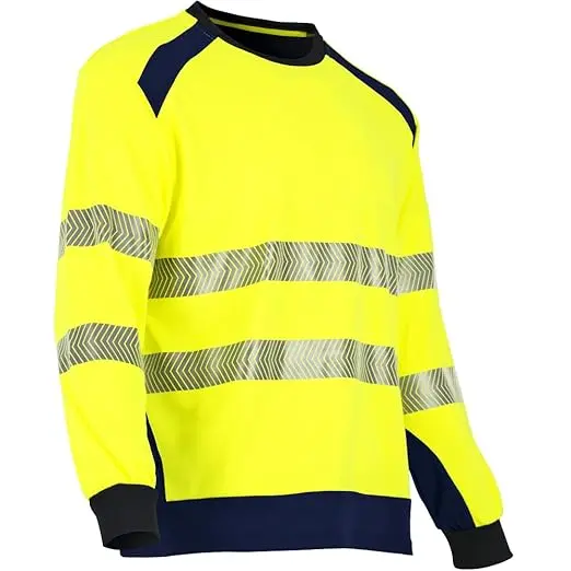 T-shirt manches longues haute visibilité jaune fluo / bleu fo - LMA - 9207