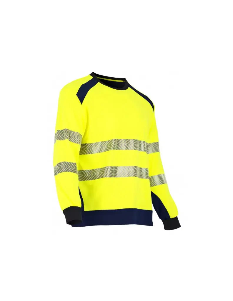 T-shirt manches longues haute visibilité jaune fluo / bleu fo - LMA - 9207