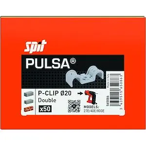 Crochet plastique P-CLIP - Embase plastique pour fixation de gaines souples eau/électricité - boite de 50 - SPIT - 565086