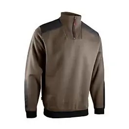 Sweat col camionneur bicolore 2 MARRON / NOIR - CUZCO 8124 - LMA