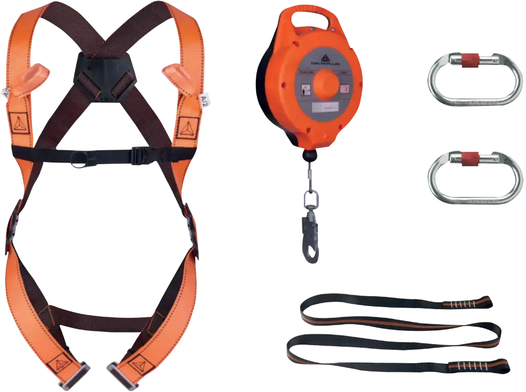 Kit antichute spécifique pour les travaux à la verticale avec son antichute à rappel automatique et sa longe et point - DELTAPLUS - ELARA270