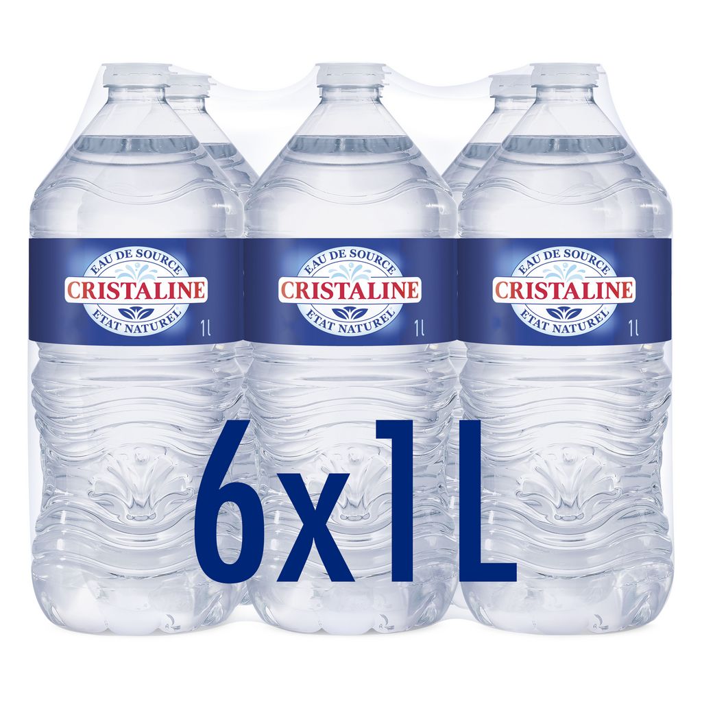 Eau de source - 6 x 1,0 L - CRISTALINE