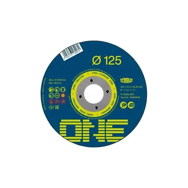 DISQUE A TRONCONNER ARME 125 X 1,0 X 22,23 - A 60 Q- BFO - TYROLIT