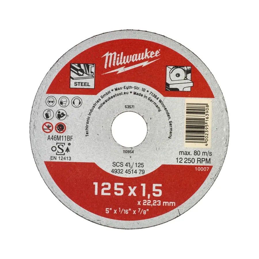 DISQUE À TRONÇONNER PRO+ 125MM ÉPAISSEUR 1,5 MM CONTRACTOR - MILWAUKEE - 4932451479