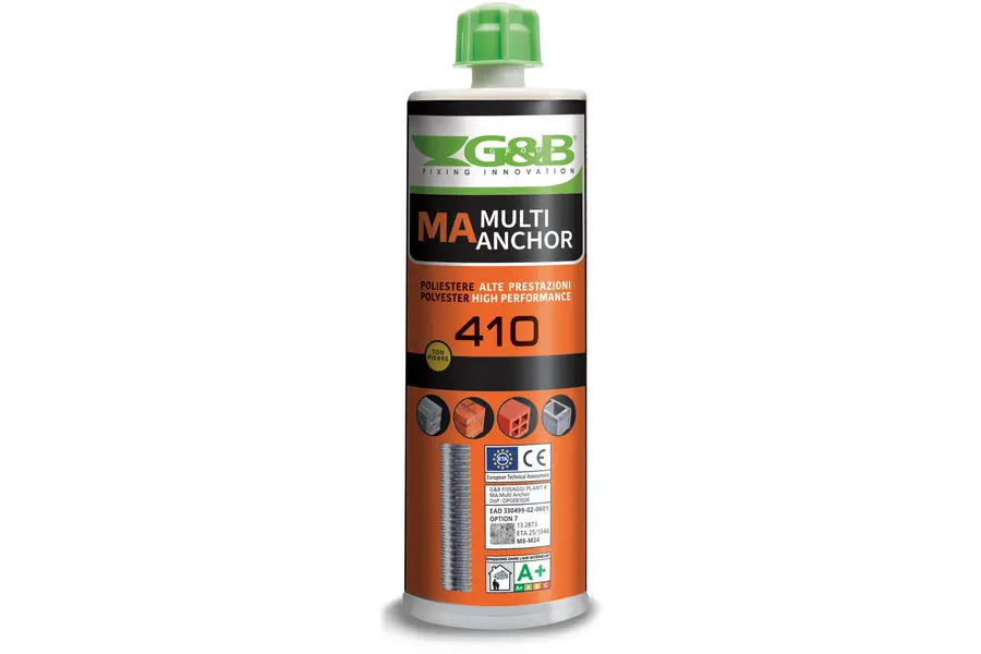 Cartouche chimique Polyester MA 410 ml Ton PIERRE avec ETE Option 7 pour Béton non fissuré et supports creux  Boite 12 - G&B Fissaggi