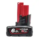 Batterie 12V 6,0Ah - M12 B6 - Red Lithium - MILWAUKEE - 4932451395 