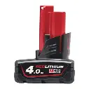 Batterie12V 4,0Ah - M12 B4 - Red Lithium - MILWAUKEE - 4932430065