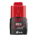Batterie 12V 2,0Ah - M12 B2 - Red Lithium - MILWAUKEE - 4932430064