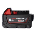 Batterie 18V résistante aux produits chimiques -  M18 B5-CR -  5,0Ah Red Lithium - MILWAUKEE - 4932479265