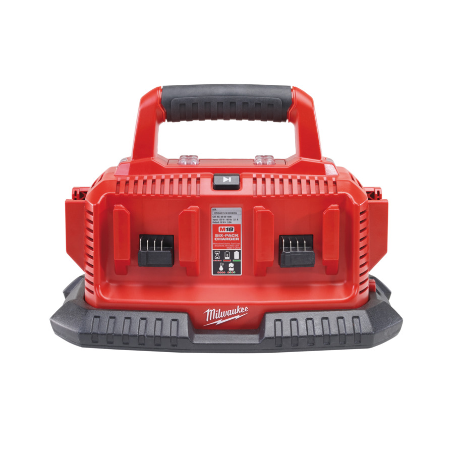 MILWAUKEE M1418C6 - Chargeur 14,4V - 18V, système M14 à M18, jusqu'à 6 Batteries successivement
