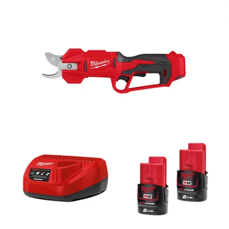 Sécateur Brushless 12V - M12 BLPRS-202 - Avec 2 batteries 2,0 Ah + Chargeur C12C  - MILWAUKEE - 4933480115