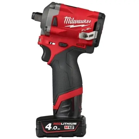 Boulonneuse à chocs 12 V compacte Carré 1/2' FUEL, 339 Nm - M12 FIWF12-402X - Avec 2 batterie 4,0 Ah + chargeur + HD Box - MILWAUKEE - 4933464616