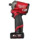 Boulonneuse à chocs 12 V compacte Carré 1/2' FUEL, 339 Nm - M12 FIWF12-402X - Avec 2 batterie 4,0 Ah + chargeur + HD Box - MILWAUKEE - 4933464616