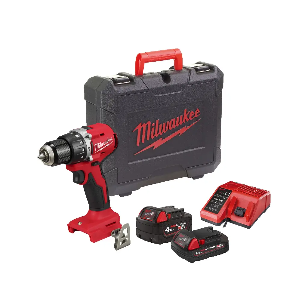 Perceuse à percussion M18 BLPDRC-422C - Avec 2 batteries + chargeur + Coffret - MILWAUKEE - 4933492825