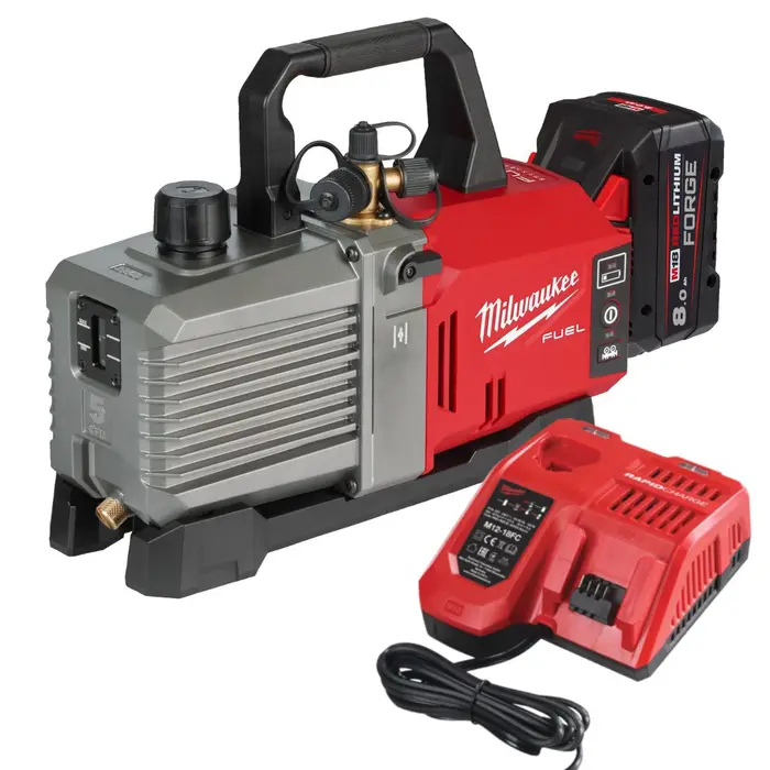 Pompe à vide 18V 5CFM - M18 FVP5-801 - Avec batterie 8Ah + chargeur rapide - MILWAUKEE - 4933499248