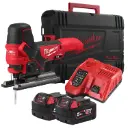 Scie sauteuse 18V FUEL poignée pommeau - M18 FBJS-502X - Avec 2 batteries 5.0 Ah + chargeur + HD Box - MILWAUKEE - 4933500556