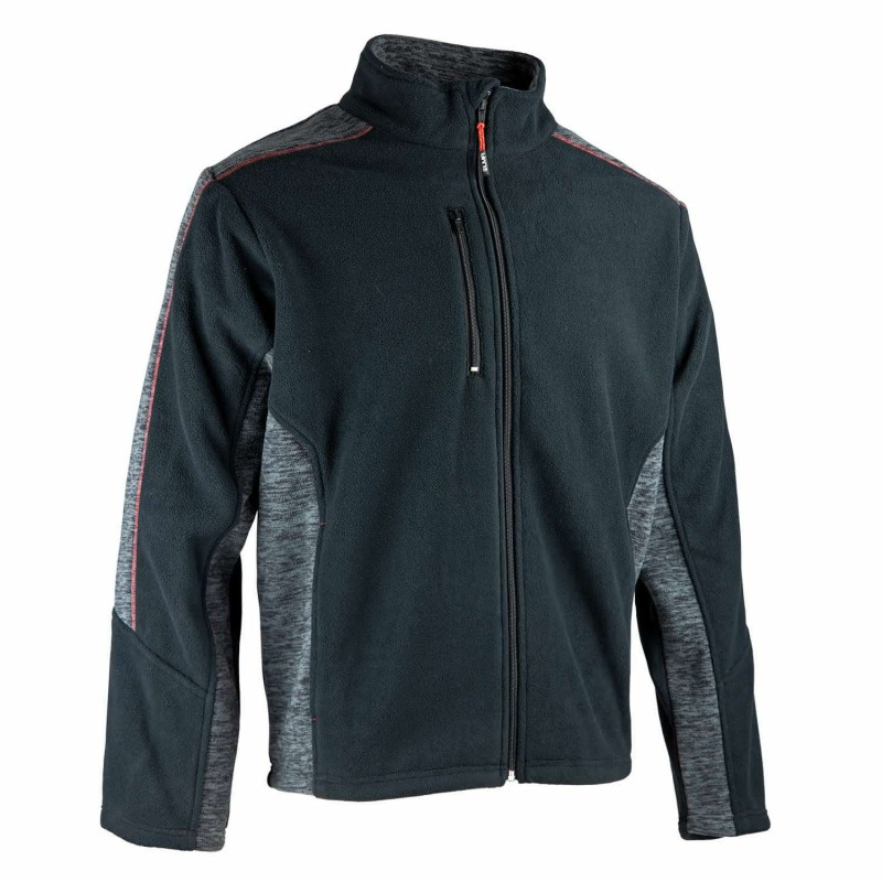 Veste polaire bicolore NOIR / GRIS CHINE - POLAR 2289 - LMA