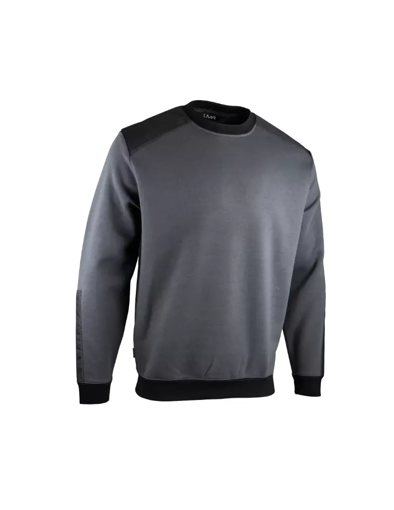 Sweat col rond bicolore GRIS CHARCOAL / NOIR - BUCAREST 8093 - LMA