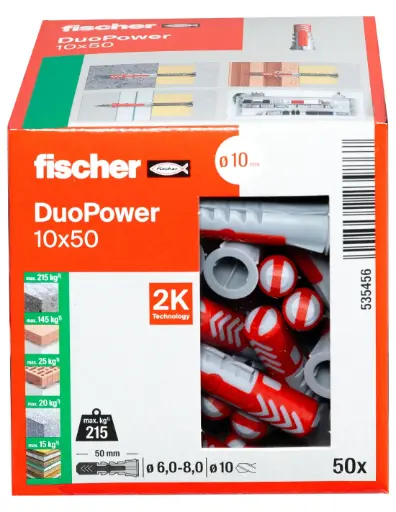 [535456 555010] Cheville Duopower 10x50 /boite de 50 - FISCHER - 535456