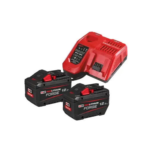 [4933498610] PACK NRG 18V FORGE 12 Ah - M18 FORGENRG-122 - Avec deux batteries 12 Ah + chargeur rapide - MILWAUKEE - 4933498610