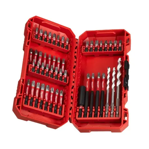 [4932492005] Coffret de 44 embouts de vissage SHOCKWAVE + 1 porte embouts + 3 mèches multi matériaux - MILWAUKEE - 4932492005