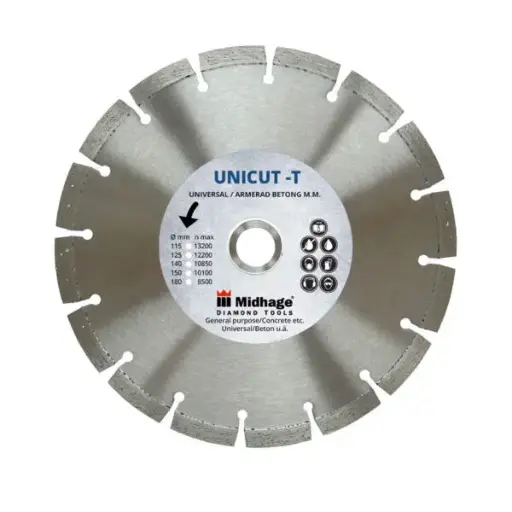 DISQUE DIAMANT POUR BETON UNIVERSEL UNICUT-T - MIDHAGE