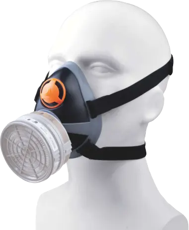 [M6300] Demi-masque réutilisable à simple cartouche, surmoulé alliant souplesse et bon maintien en milieux chimiques et à particules - M6300JUPITER - DELTAPLUS