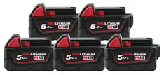 [M18B5-5] Lot de 5 batterie 5.0Ah - M18 B5-5 - MILWAUKEE