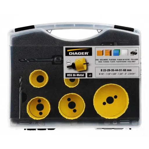 [651C] MALLETTE SCIE CLOCHE HSS BI-METAL 9PCS - DIAGER