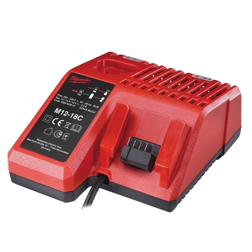 [4932352959] Chargeur multi-voltage 12V-14,4V - 18V RED LITHIUM - M12-18C - MILWAUKEE - 4932352959