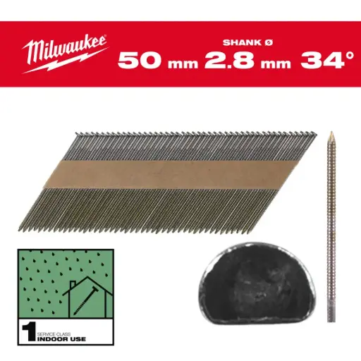 [4932492599] BOÎTE DE 2200 CLOUS 34° 50 MM RS - MILWAUKEE - 4932492599
