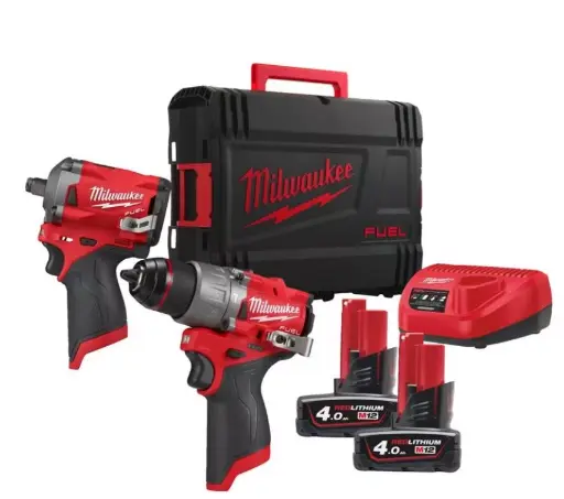 [4933492512] Duo de visseuse - boulonneuse 12V FUEL - M12 FPP2H2-402X - Avec 2 Batteries 4.0Ah + chargeur C12-C + HD Box - MILWAUKEE - 4933492512