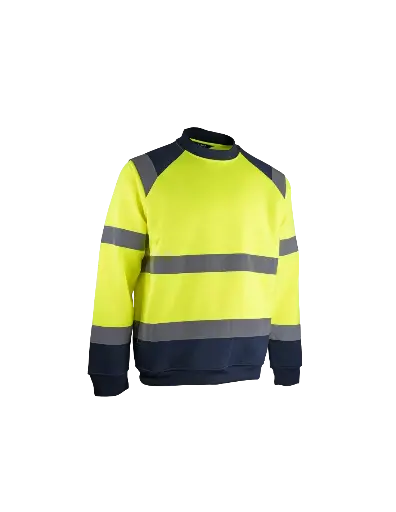 Sweat haute visibilité à col rond - jaune fluo / mar - LMA - 8082