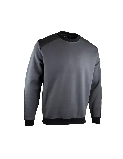 Sweat col rond bicolore GRIS CHARCOAL / NOIR - BUCAREST 8093 - LMA