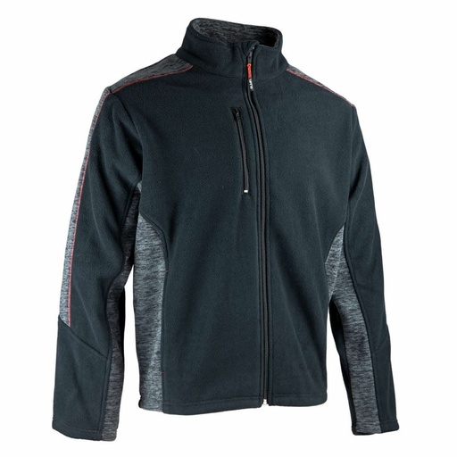 Veste polaire bicolore NOIR / GRIS CHINE - POLAR 2289 - LMA